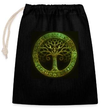Celtic Tree of Life - Sac cadeau en coton avec cordon (25 x 30 cm) - noir - Devant