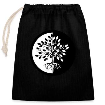 ARBRE DE VIE - Sac cadeau en coton avec cordon (25 x 30 cm) - noir - Devant