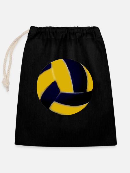 Volleyball - Verschließbarer Geschenkbeutel aus Baumwolle (25x30cm) - Schwarz