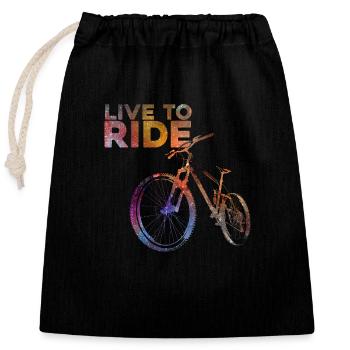 Live to ride - Closable cotton gift bag (25x30cm) - black - Front