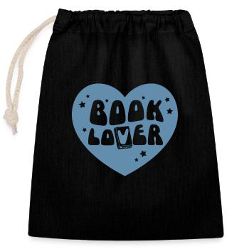 Book Lover - Verschließbarer Geschenkbeutel aus Baumwolle (25x30cm) - Schwarz - Vorne