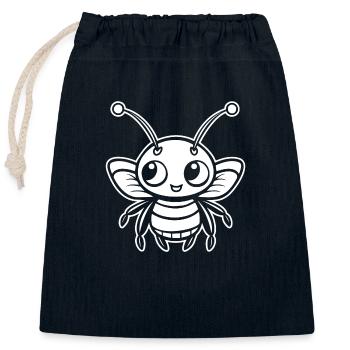Insectes, bestioles, arthropodes - Sac cadeau en coton avec cordon (25 x 30 cm) - bleu marine - Devant