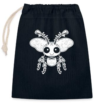 Insectes, bestioles, arthropodes - Sac cadeau en coton avec cordon (25 x 30 cm) - bleu marine - Devant