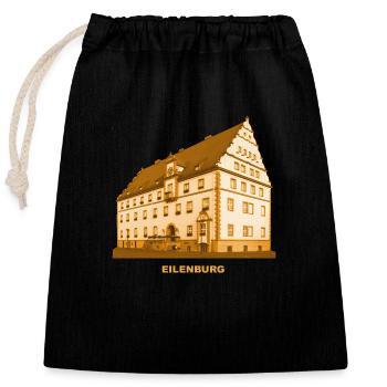 Eilenburg City Hall Saxony Düben Heath Mulde - Closable cotton gift bag (25x30cm) - black - Front