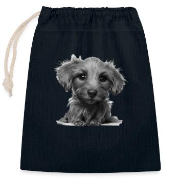 Dachshund Hund Hundehalter Hunde Dackelwelpe - Verschließbarer Geschenkbeutel aus Baumwolle (25x30cm) - Navy - Vorne