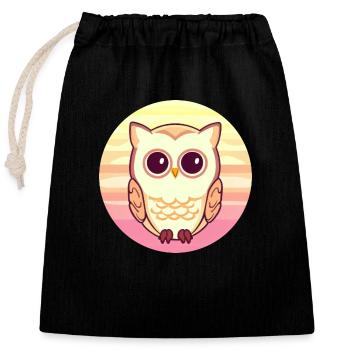 Owl Sunset Design - Sac cadeau en coton avec cordon (25 x 30 cm) - noir - Devant