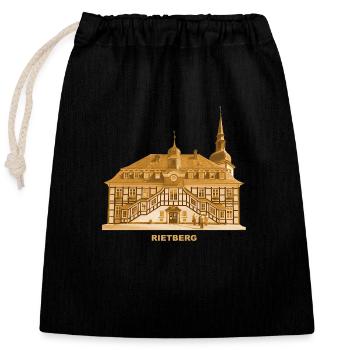 Rietberg Rathaus Ems Nordrhein-Westfalen Gütersloh - Verschließbarer Geschenkbeutel aus Baumwolle (25x30cm) - Schwarz - Vorne