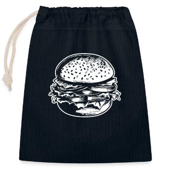 hamburgers, fast food, barbecues, cheeseburgers - Closable cotton gift bag (25x30cm) - navy - Front