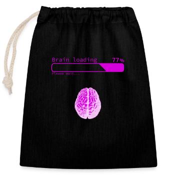 Charge cérébrale - Sac cadeau en coton avec cordon (25 x 30 cm) - noir - Devant