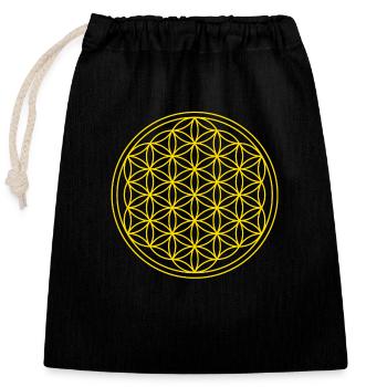 blume des lebens lebensblume yoga gold gelb - Verschließbarer Geschenkbeutel aus Baumwolle (25x30cm) - Schwarz - Vorne