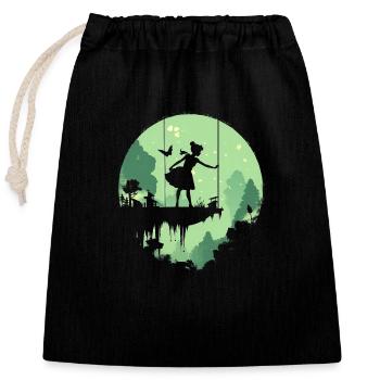 Peter and Wendy - Closable cotton gift bag (25x30cm) - black - Front