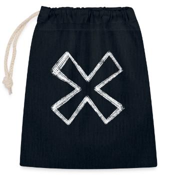 White cross - Verschließbarer Geschenkbeutel aus Baumwolle (25x30cm) - Navy - Vorne