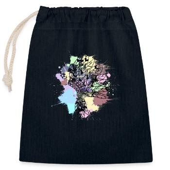 Pastellfarbener schwarzer Indianerkopfschmuck - Verschließbarer Geschenkbeutel aus Baumwolle (25x30cm) - Navy - Vorne