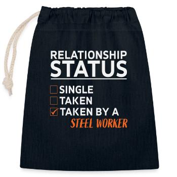 Relationship Status Taken By A Steel Worker - Verschließbarer Geschenkbeutel aus Baumwolle (25x30cm) - Navy - Vorne