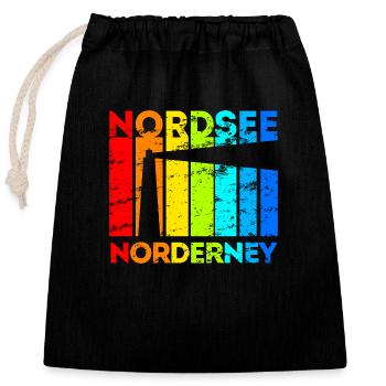 Norderney Nordsee Ostfriesische Insel Geschenk - Verschließbarer Geschenkbeutel aus Baumwolle (25x30cm) - Schwarz - Vorne