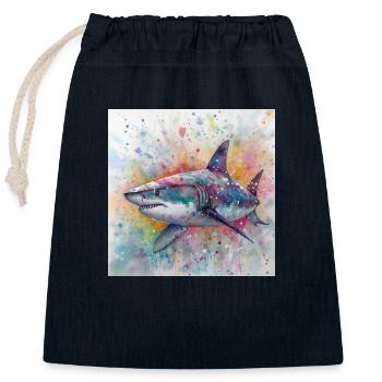 Modern & Colourful Shark Wall Art by Bodhi - Closable cotton gift bag (25x30cm) - navy - Front