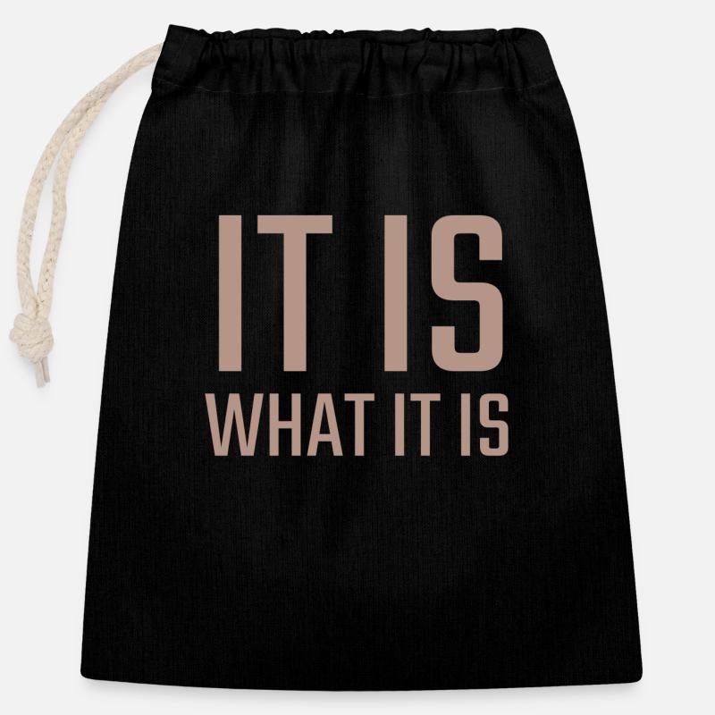 c’est ce que c’est - Sac cadeau en coton avec cordon (25 x 30 cm) - noir