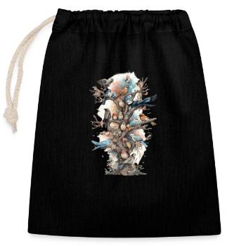 Bird watching Bird watchers Birds - Closable cotton gift bag (25x30cm) - black - Front