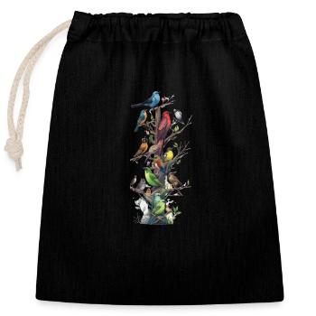 Bird watching Bird watchers Birds - Closable cotton gift bag (25x30cm) - black - Front