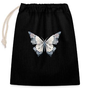Origami Butterfly Japanese Art - Closable cotton gift bag (25x30cm) - black - Front