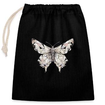 Origami Butterfly Japanese Art - Closable cotton gift bag (25x30cm) - black - Front