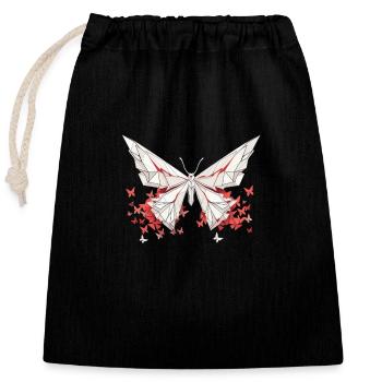 Origami Butterfly Japanese Art - Closable cotton gift bag (25x30cm) - black - Front