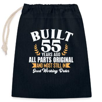 Built 55 Years Ago... - Closable cotton gift bag (25x30cm) - navy - Front