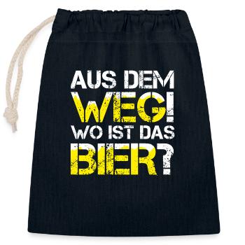 Lustiges Mallorca AUS DEM WEG WO IST DAS FREIBIER? - Verschließbarer Geschenkbeutel aus Baumwolle (25x30cm) - Navy - Vorne