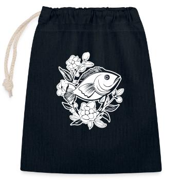 Pêche au poisson Pêche en mer - Sac cadeau en coton avec cordon (25 x 30 cm) - bleu marine - Devant