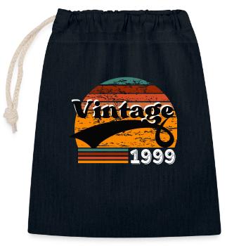 Jahrgang 1999 - Verschließbarer Geschenkbeutel aus Baumwolle (25x30cm) - Navy - Vorne