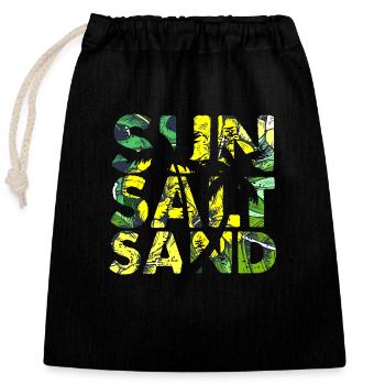 Été surf croatie plage paradis hrvatska party - Sac cadeau en coton avec cordon (25 x 30 cm) - noir - Devant