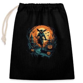 Halloween - Sac cadeau en coton avec cordon (25 x 30 cm) - noir - Devant