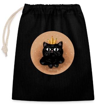 Princesse - Sac cadeau en coton avec cordon (25 x 30 cm) - noir - Devant