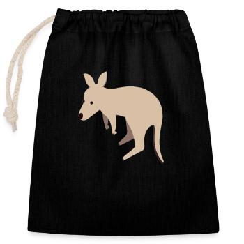 Känguru Australien Design - Verschließbarer Geschenkbeutel aus Baumwolle (25x30cm) - Schwarz - Vorne