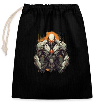 Mecha - Closable cotton gift bag (25x30cm) - black - Front