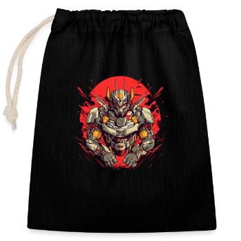 Mecha - Closable cotton gift bag (25x30cm) - black - Front