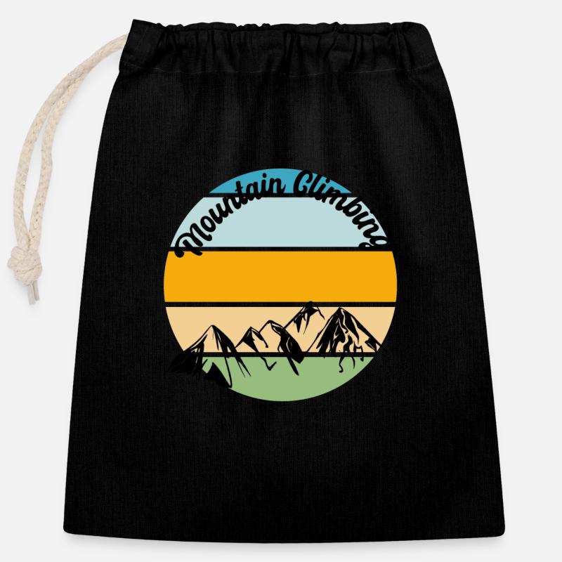 Climbing Mountain - Closable cotton gift bag (25x30cm) - black