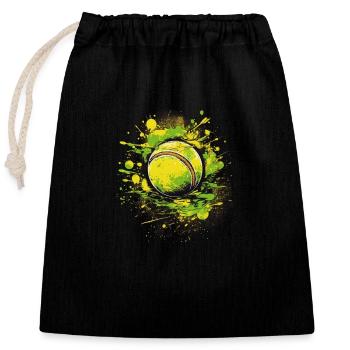 Tennis ball - Verschließbarer Geschenkbeutel aus Baumwolle (25x30cm) - Schwarz - Vorne