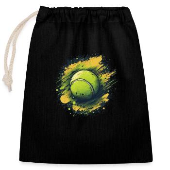 Tennis ball - Verschließbarer Geschenkbeutel aus Baumwolle (25x30cm) - Schwarz - Vorne