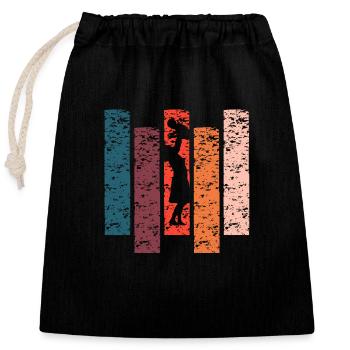 Maman cadeau Vintage - Sac cadeau en coton avec cordon (25 x 30 cm) - noir - Devant