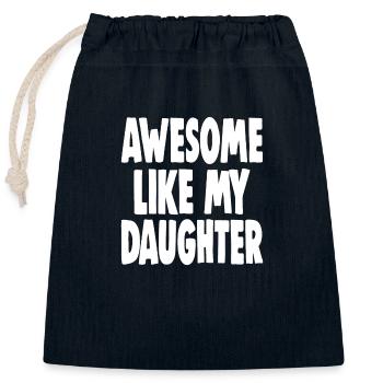 AWESOME LIKE MY DAUGHTER - Verschließbarer Geschenkbeutel aus Baumwolle (25x30cm) - Navy - Vorne
