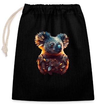 Surreal koala - Closable cotton gift bag (25x30cm) - black - Front