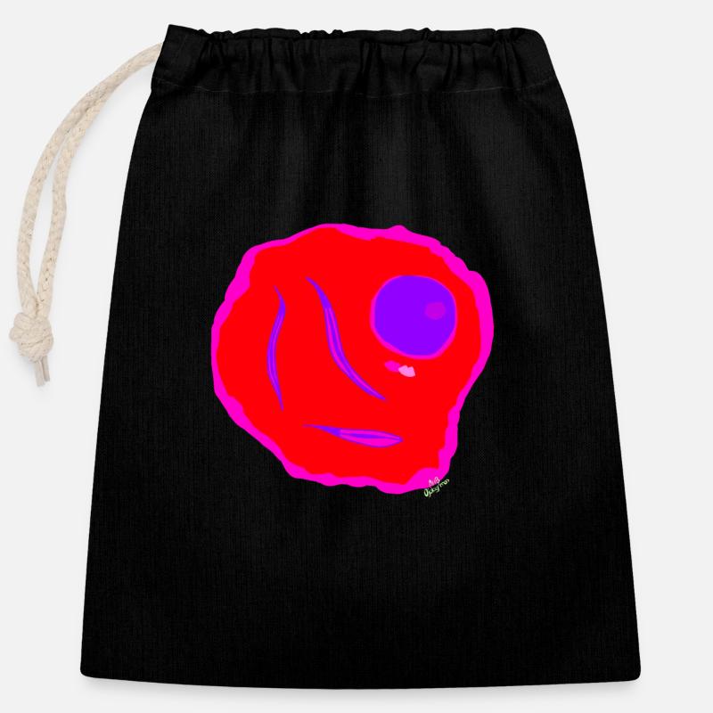 Oeuf au plat de Mlle Adela de F. - Sac cadeau en coton avec cordon (25 x 30 cm) - noir
