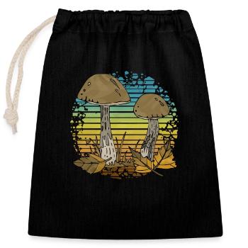 fungi - Closable cotton gift bag (25x30cm) - black - Front