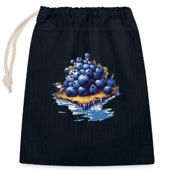 Myrtille - Sac cadeau en coton avec cordon (25 x 30 cm) - bleu marine - Devant
