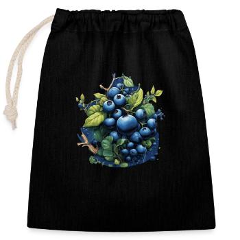 Myrtille - Sac cadeau en coton avec cordon (25 x 30 cm) - noir - Devant