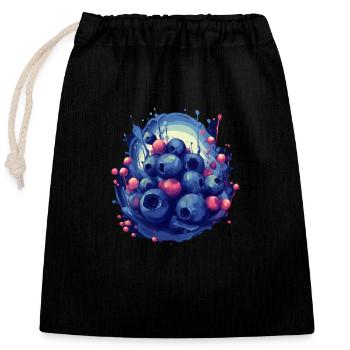 Myrtille - Sac cadeau en coton avec cordon (25 x 30 cm) - noir - Devant