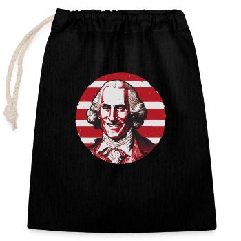 Patriotic Pride U.S. George Washington Men Woman - Closable cotton gift bag (25x30cm) - black - Front