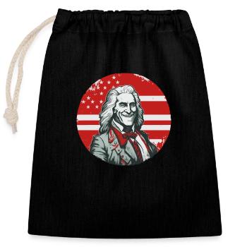 Patriotic Pride U.S. George Washington Men Woman - Closable cotton gift bag (25x30cm) - black - Front