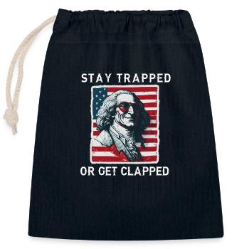 Buckle up | GEORGE GRIDDIN - Closable cotton gift bag (25x30cm) - navy - Front